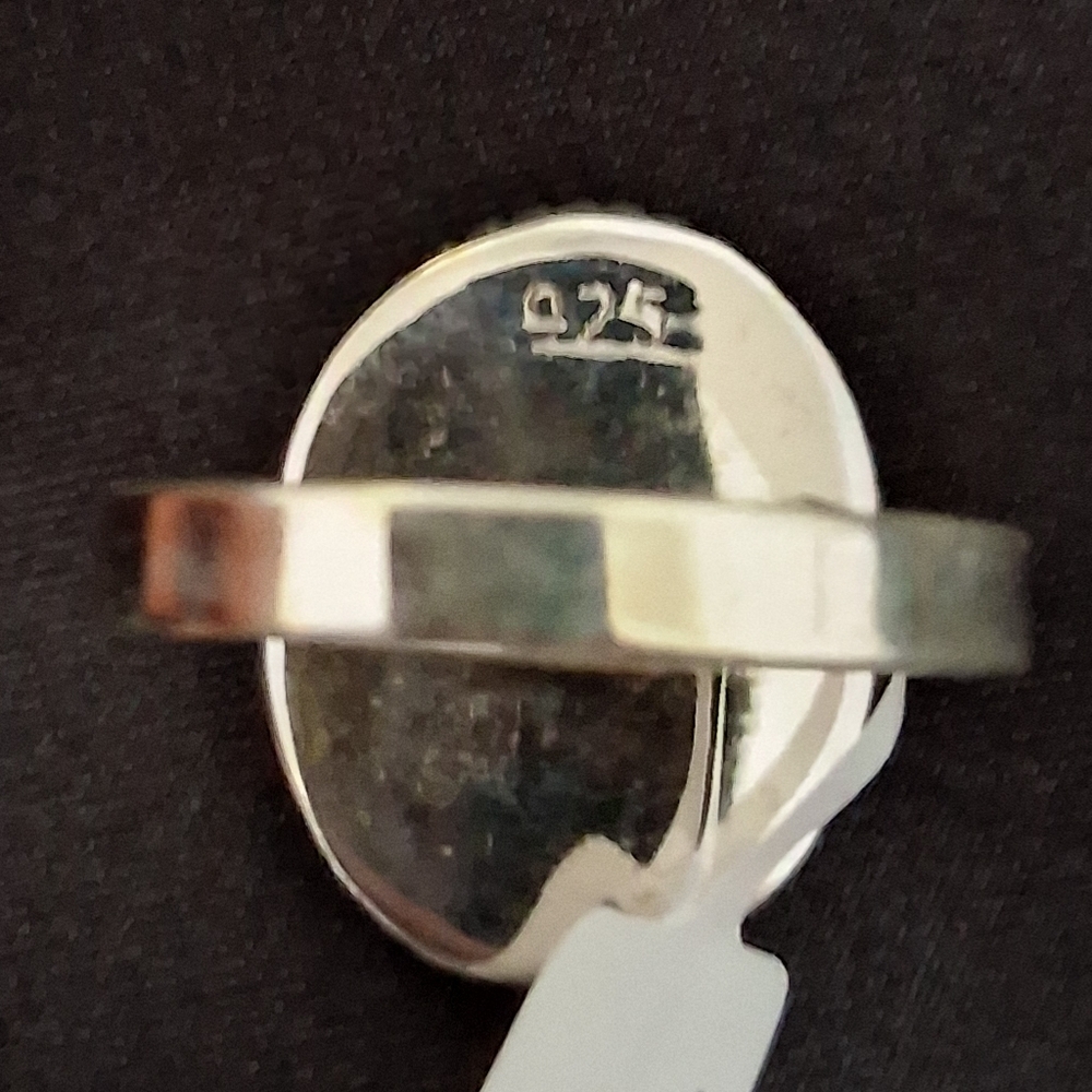 PURPLE COPPER TURQUOISE RING 925 STERLING SILVER SIZE 8 - Picture 6 of 8